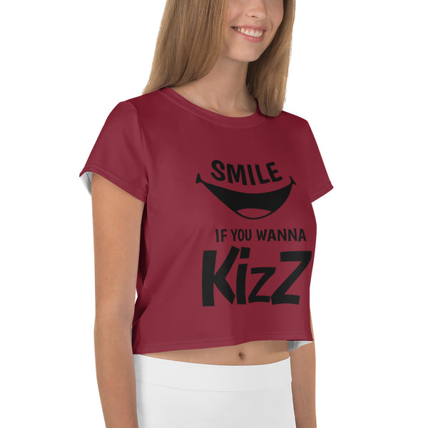 Crop-T-Shirt "Smile, if you wanna Kizz"