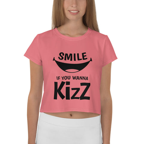 Crop-T-Shirt "Smile, if you wanna Kizz"