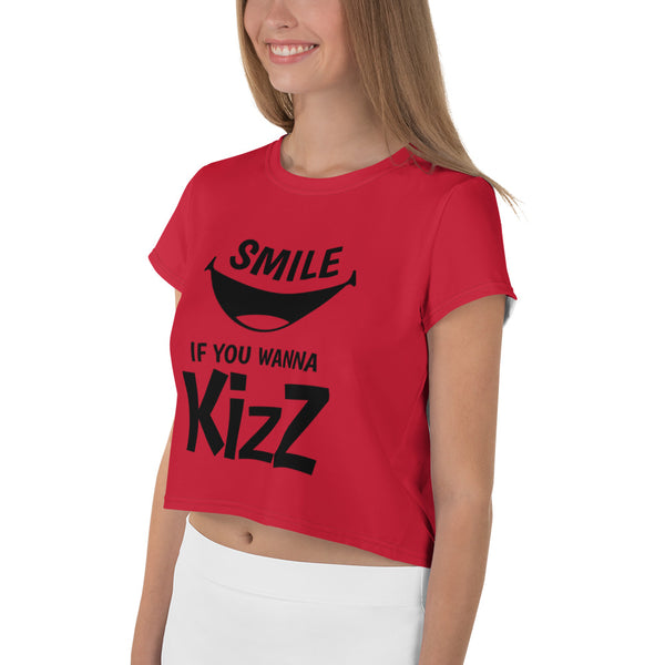 Crop-T-Shirt "Smile, if you wanna Kizz"