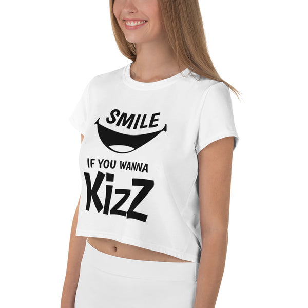 Crop-T-Shirt "Smile, if you wanna Kizz"