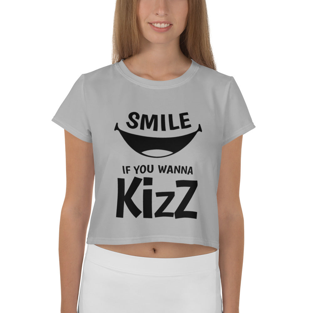 Crop-T-Shirt "Smile, if you wanna Kizz"