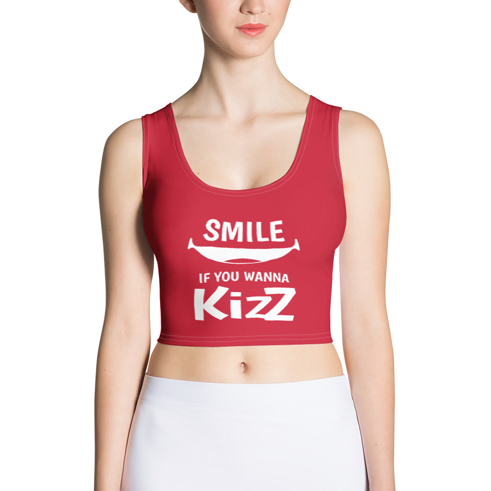 Cut & Sew Crop Top "Smile, if you wanna Kizz"