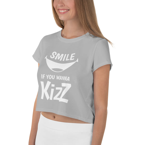 Crop-T-Shirt "Smile, if you wanna Kizz"