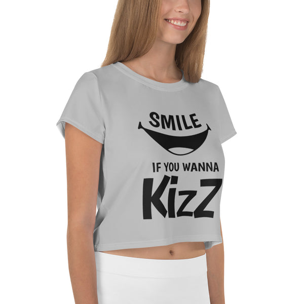 Crop-T-Shirt "Smile, if you wanna Kizz"