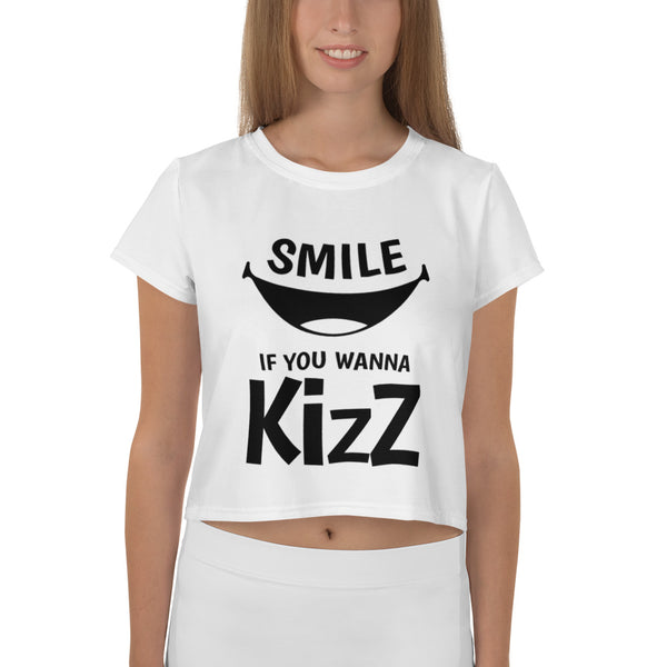 Crop-T-Shirt "Smile, if you wanna Kizz"