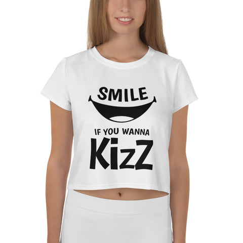 Crop-T-Shirt "Smile, if you wanna Kizz"