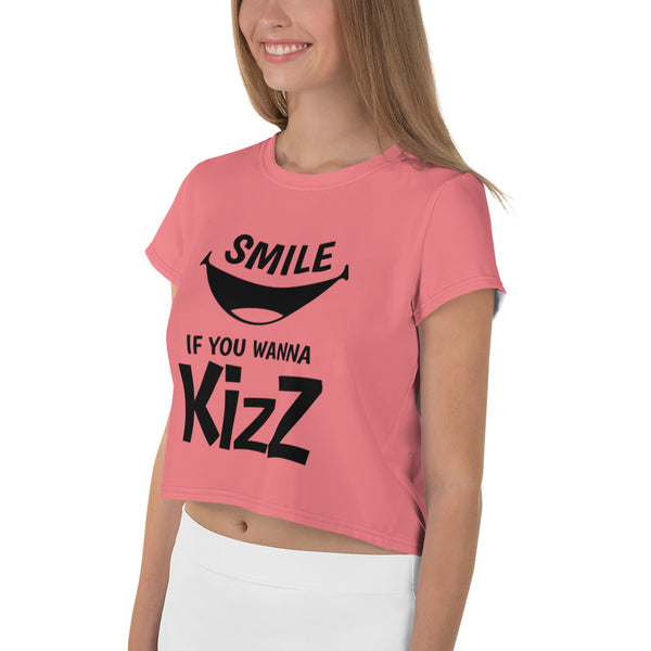 Crop-T-Shirt "Smile, if you wanna Kizz"