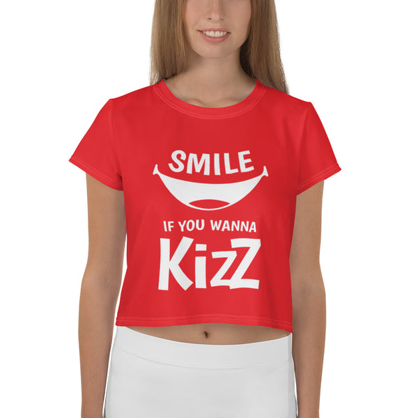 Crop-T-Shirt "Smile, if you wanna Kizz"