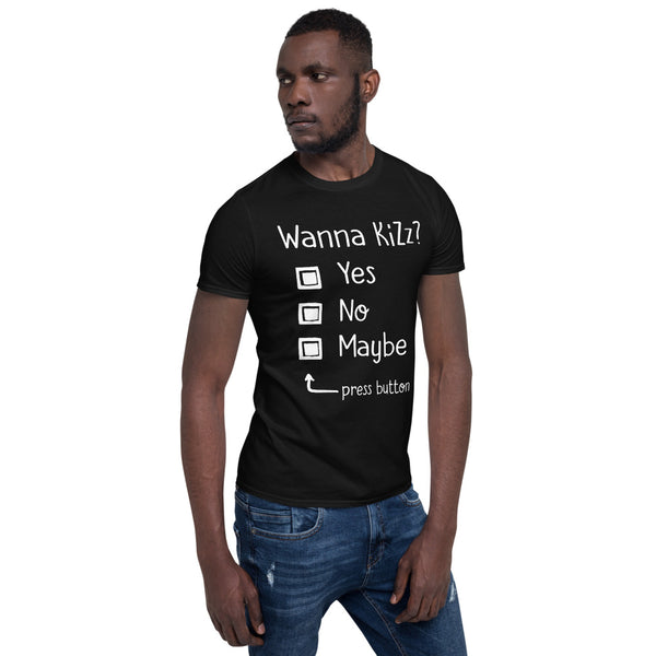 Basic-T-Shirt "Wanna Kizz?"