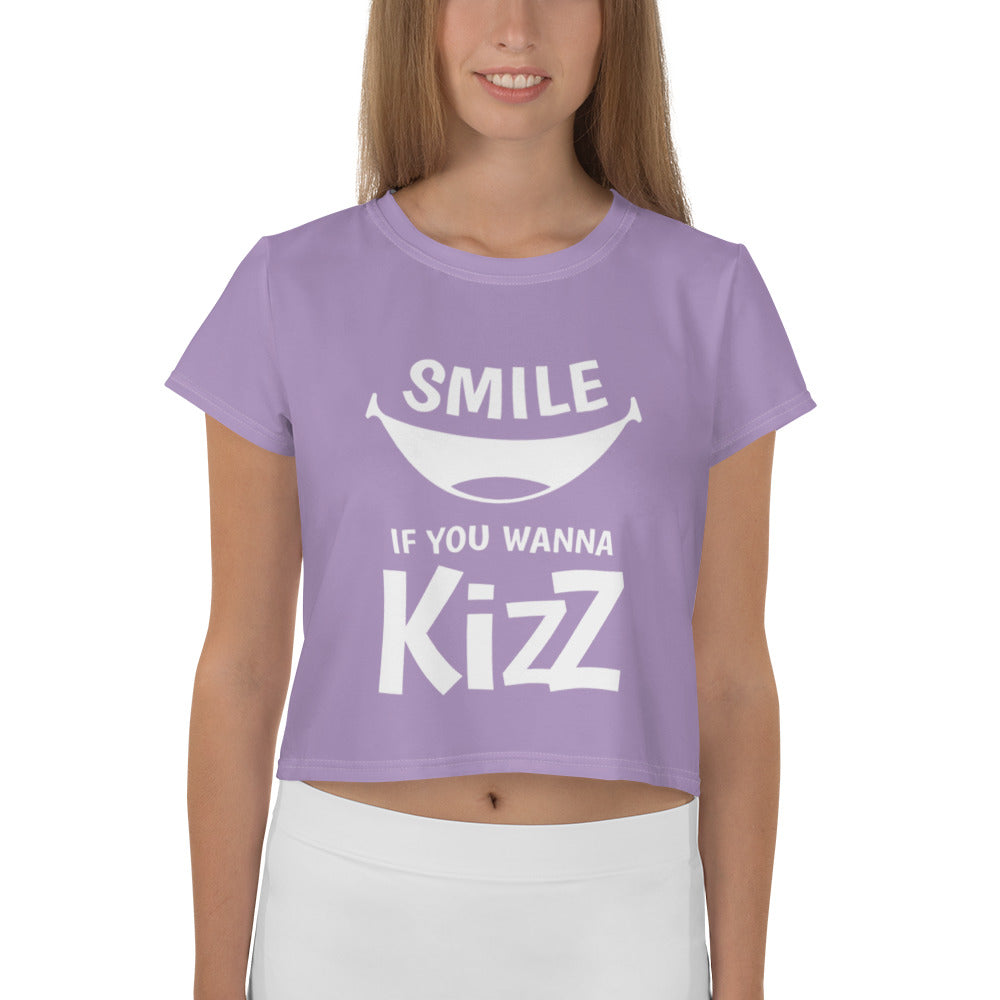 Crop-T-Shirt "Smile, if you wanna Kizz"