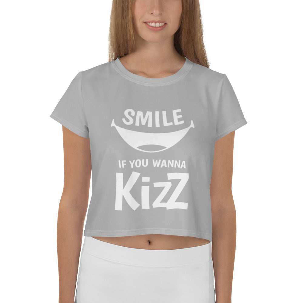 Crop-T-Shirt "Smile, if you wanna Kizz"