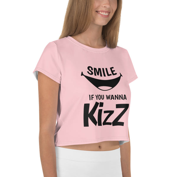 Crop-T-Shirt "Smile, if you wanna Kizz"