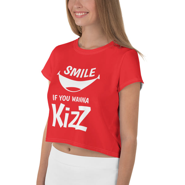 Crop-T-Shirt "Smile, if you wanna Kizz"