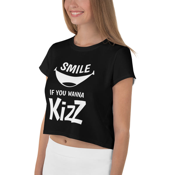 Crop-T-Shirt "Smile, if you wanna Kizz"