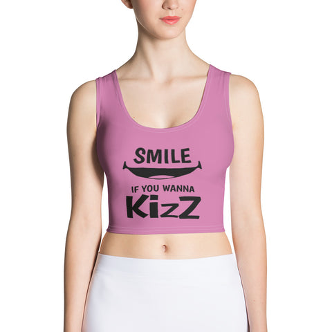 Cut & Sew Crop Top "Smile, if you wanna Kizz"