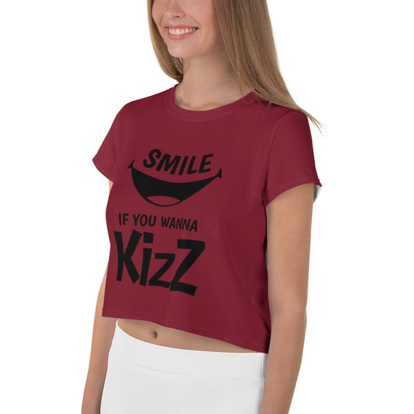 Crop-T-Shirt "Smile, if you wanna Kizz"