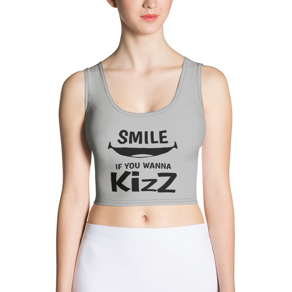 Cut & Sew Crop Top "Smile, if you wanna Kizz"