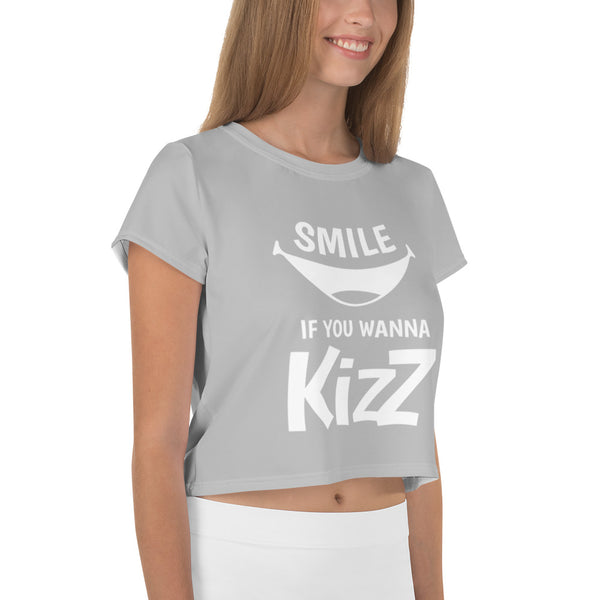 Crop-T-Shirt "Smile, if you wanna Kizz"