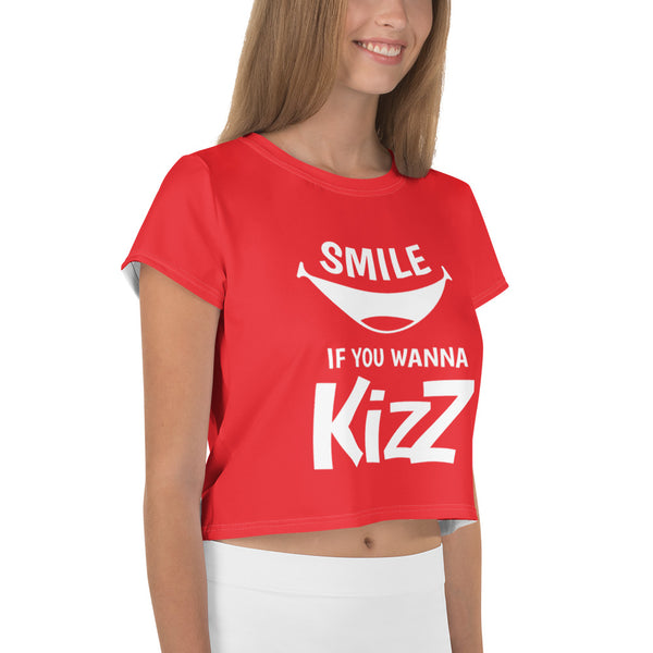 Crop-T-Shirt "Smile, if you wanna Kizz"