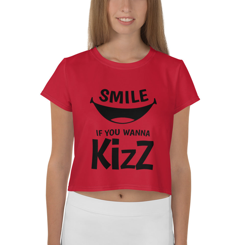 Crop-T-Shirt "Smile, if you wanna Kizz"