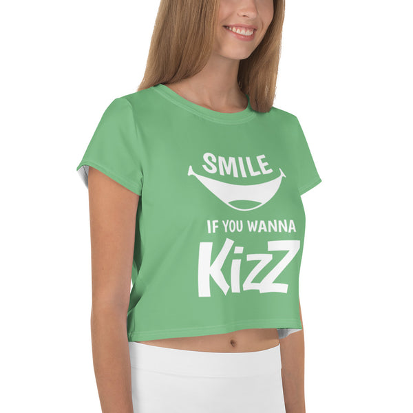 Crop-T-Shirt "Smile, if you wanna Kizz"