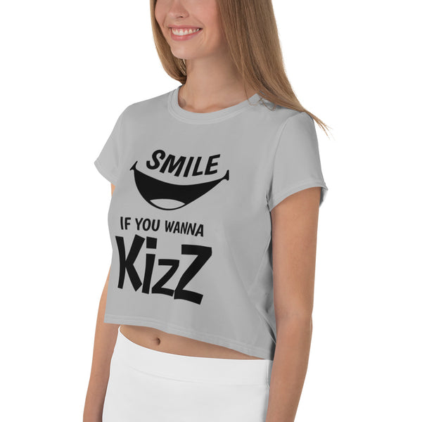 Crop-T-Shirt "Smile, if you wanna Kizz"