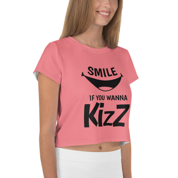 Crop-T-Shirt "Smile, if you wanna Kizz"