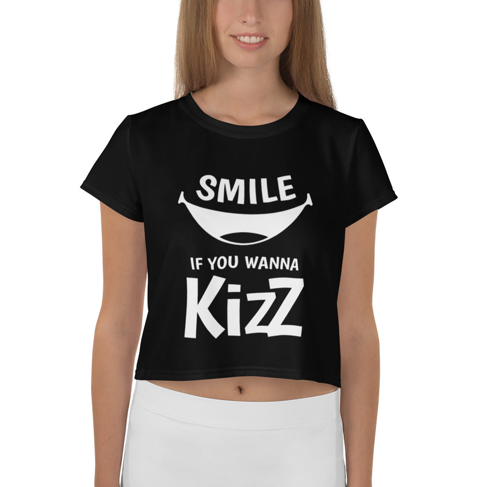 Crop-T-Shirt "Smile, if you wanna Kizz"