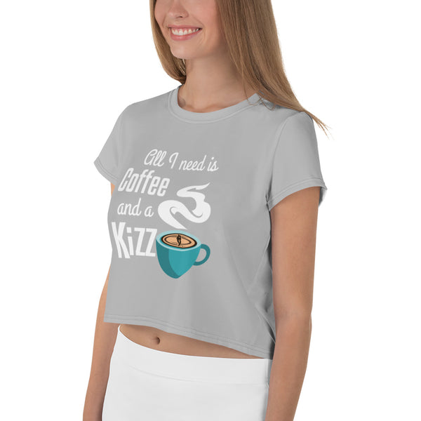 Crop-T-Shirt "All I need is coffee and a Kizz"