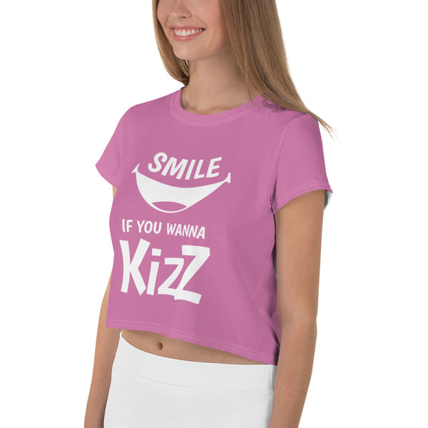 Crop-T-Shirt "Smile, if you wanna Kizz"