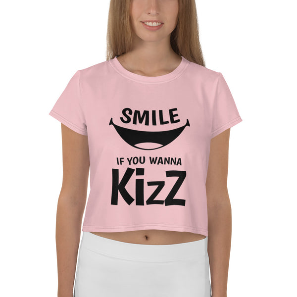 Crop-T-Shirt "Smile, if you wanna Kizz"