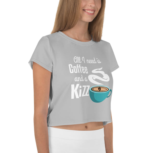 Crop-T-Shirt "All I need is coffee and a Kizz"