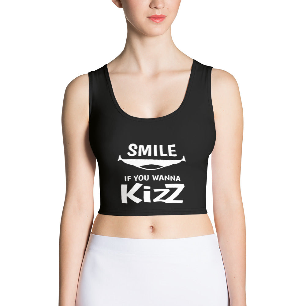 Cut & Sew Crop Top "Smile, if you wanna Kizz"