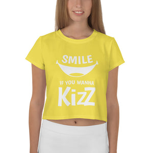 Crop-T-Shirt "Smile, if you wanna Kizz"