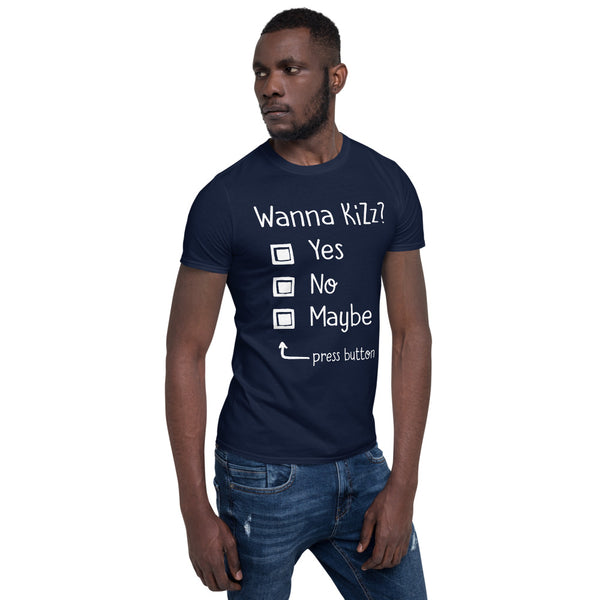 Basic-T-Shirt "Wanna Kizz?"